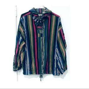 ANGELIQUE STRIPED BOHO COTTON HOODIE FREE SIZE
